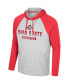 Фото #2 товара Men's Heather Gray Ohio State Buckeyes Hasta La Vista Raglan Hoodie Long Sleeve T-shirt