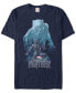 Фото #1 товара Marvel Men's Black Panther Blue Panther Silhouette Pose Short Sleeve T-Shirt