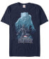 ფოტო #1 პროდუქტის Marvel Men's Black Panther Blue Panther Silhouette Pose Short Sleeve T-Shirt