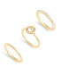 Faux Stone Halo Stackable Ring Set