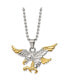 Фото #1 товара Chisel polished Yellow IP-plated Eagle Pendant Ball Chain Necklace