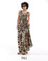 Фото #1 товара JDY Tall shirred top maxi dress in leopard print