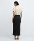 Women's Slit Detail Linen Skirt