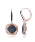 ფოტო #2 პროდუქტის 18K Rose Gold and Black Plated Sterling Silver Cubic Zirconia Dangling Earrings