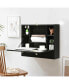 Wall Mounted Folding Laptop Desk Hideaway Storage with Drawer