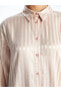 Фото #10 товара LCW Modest Çizgili Oversize Saten Kadın Gömlek Tunik