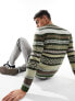 Фото #5 товара ASOS DESIGN knitted jumper with green fairisle print