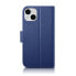 Чехол для смартфона ICARER iPhone 14 Plus Кожаный Синий Anti-RFID - 8 слов.