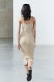 Фото #3 товара Платье миди из трикотажа в рубчик с цепочками ZARA