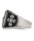 ფოტო #2 პროდუქტის Stainless Steel Antiqued Polished and Textured Cross Ring