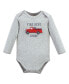 Baby Boys Cotton Long-Sleeve Bodysuits, Fire Truck, 3-Pack