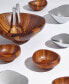 Фото #3 товара Nambe Butterfly 3 piece Wood Salad Set with Servers