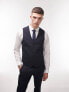 Topman textured suit waistcoat in navy