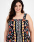 Plus Size Thick Strap Printed Maxi Dress