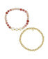 ფოტო #1 პროდუქტის Multi Pink Quartz Tia Stone and Beaded Stretch Bracelet Set