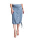 ფოტო #1 პროდუქტის Plus Size Modern Women's Denim Tencel Adjustable Hem Skirt