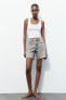 Trf mid-rise denim bermuda shorts