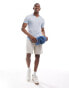 Hollister open stitch tonal pattern knit polo in light blue