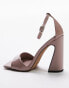 Фото #2 товара Topshop Fliss two part heeled sandal in blush