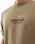 Barbour International Formula oversized t-shirt in khaki exclusive to asos Зеленый, 2XL - 124 CM - фото #4