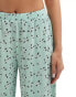 ASOS DESIGN plisse wide trouser culottes in green ditsy Grün mit Blümchenmuster, 42 - фото #4