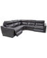 Фото #4 товара Gabrine 5-Pc. Leather Sectional with 2 Power Headrests, Created for Macy's