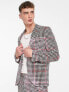 Фото #1 товара Twisted Tailor ribery skinny suit jacket in pink houndstooth check