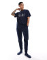 Threadbare scribble short sleeve lounge set in navy