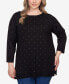 Фото #1 товара Plus Size Stud Embellished Tunic Sweater