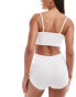 Фото #4 товара ASOS DESIGN knitted cable bralette in white co-ord