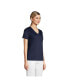 Фото #12 товара Women's Relaxed Supima Cotton Short Sleeve V-Neck T-Shirt