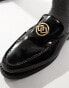 Фото #8 товара ASOS DESIGN mule loafers in black faux leather with pearl badge