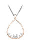 Stunning silver bicolor pendant with zircons P0000609