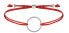 Corded bracelet with red / steel ring