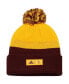 ფოტო #2 პროდუქტის Men's Maroon and Gold Arizona State Sun Devils Colorblock Cuffed Knit Hat with Pom