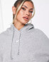 Nike mini swoosh over-oversized pullover hoodie in grey and sail