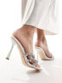 Фото #3 товара Simmi London Messina embellished strappy heeled mule sandal in ivory