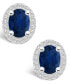 Sapphire (3 Ct. t.w.) and Diamond (3/8 Ct. t.w.) Halo Stud Earrings