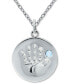 Crystal Birth Month "Handprint" Disc 18" Pendant in Sterling Silver, Created for Macy's