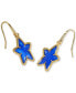 ფოტო #1 პროდუქტის 14k Gold-Plated Mother-of-Pearl Star Drop Earrings