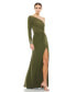 ფოტო #1 პროდუქტის Women's One Sleeve Beaded Cuff Side Twist Gown