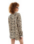 Фото #2 товара Noisy May oversized shirt co-ord in beige zebra print