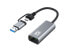 LevelOne Adapter USB-C -> RJ45 10/100/1000 USB-A 3.0 gr - Adapter - Digital