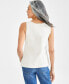 Фото #2 товара Women's Lace-Trim Cotton Tank Top, Created for Macy's