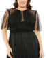 Plus Size High Neck Tulle Polka Dot Detail Gown