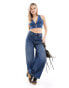 Tommy Jeans Denim Waistcoat Style Crop Top in Blue BLAU, XXS - EU 32 - фото #2