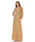 ფოტო #1 პროდუქტის Women's Sequined Wrap Over Puff Sleeve Gown