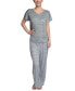 ფოტო #7 პროდუქტის Women's Relaxed Butter-Knit Short Sleeve Pajama Set