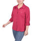 ფოტო #3 პროდუქტის Petite 3/4 Roll Tab Blouse with Pockets