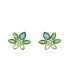 ფოტო #1 პროდუქტის Crystal Mixed Cuts Flower Gema Stud Earrings